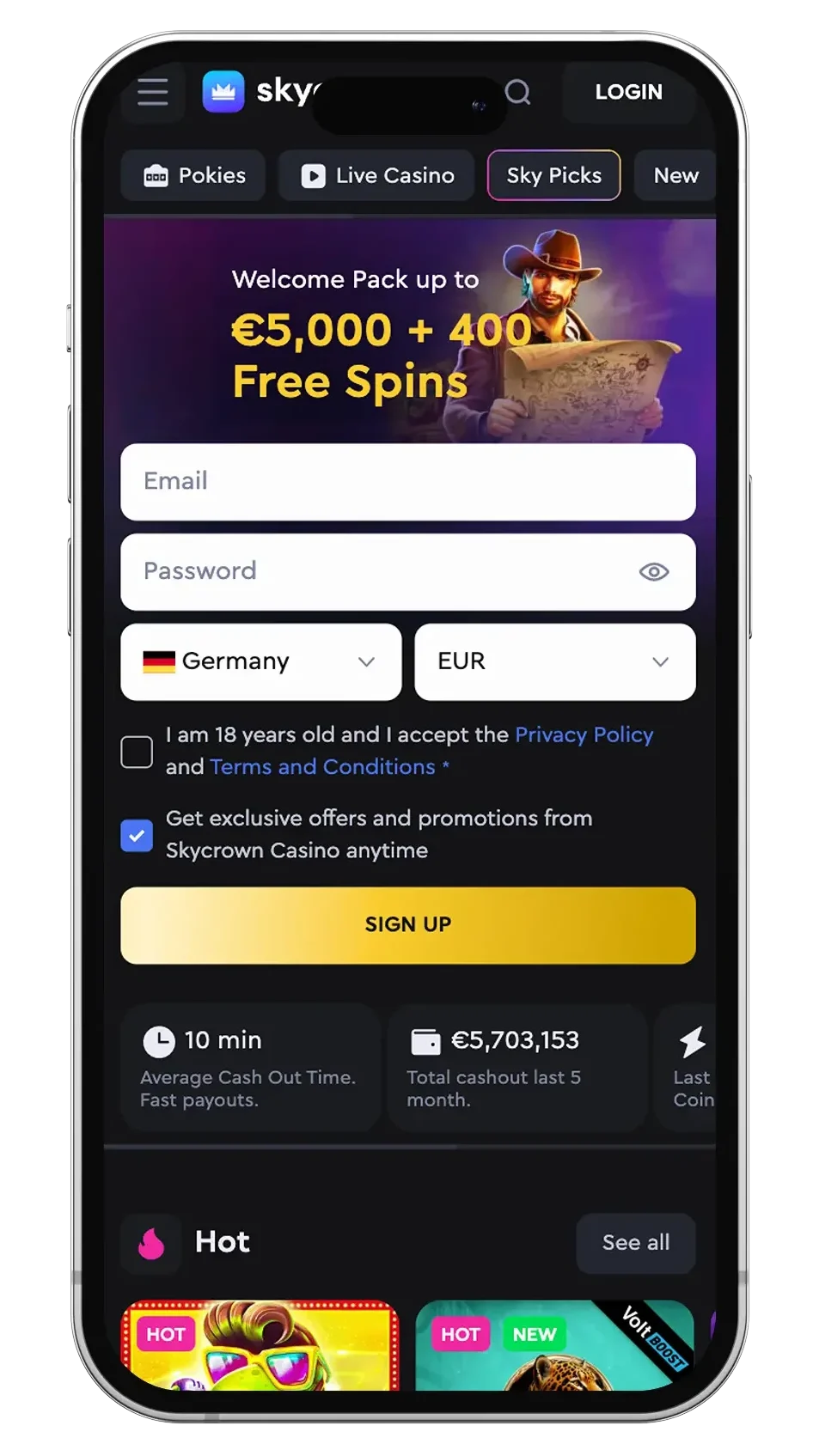 skycrown app for android